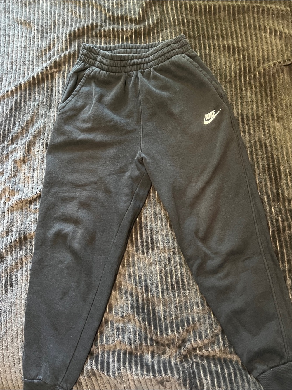 Nike Black Kids Joggers with White Swoosh size large